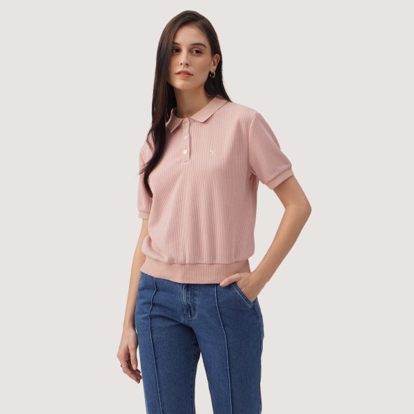 Ribbed Polo with Hem Band